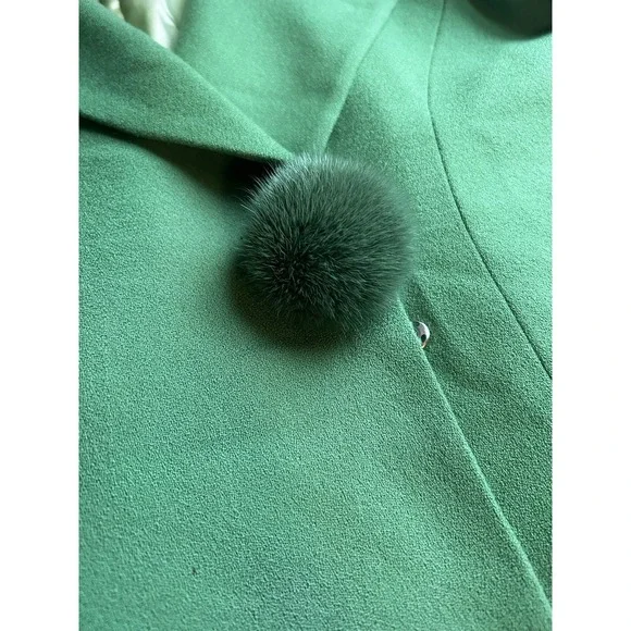 Lily & Taylor Vtg Wool Jacket Mink Womens Sz 16 Kelly Green Blazer Mob Wife EUC Blazers & Suit Jackets